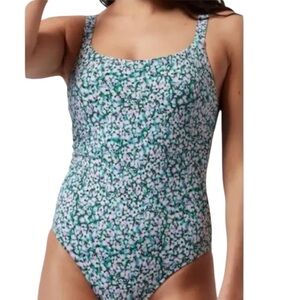 Athleta Hermosa floral lavender /green one piece